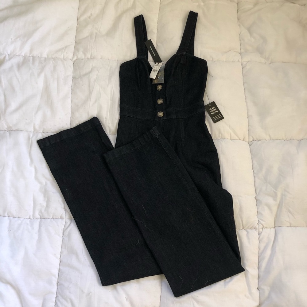 Express | Dark Denim Jumpsuit